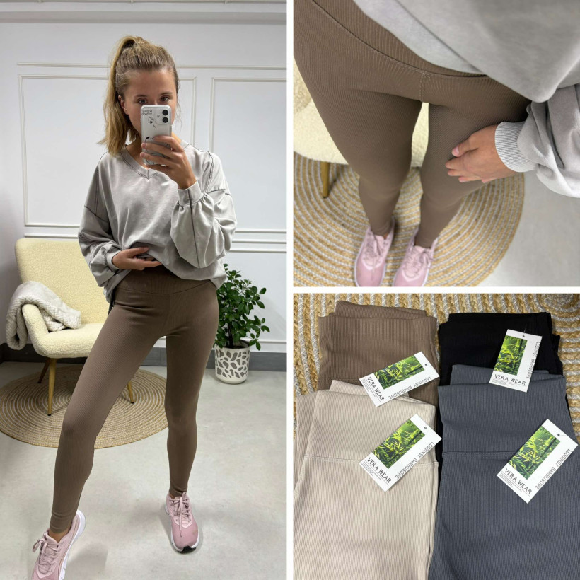 legginsy bambus prążek s/m