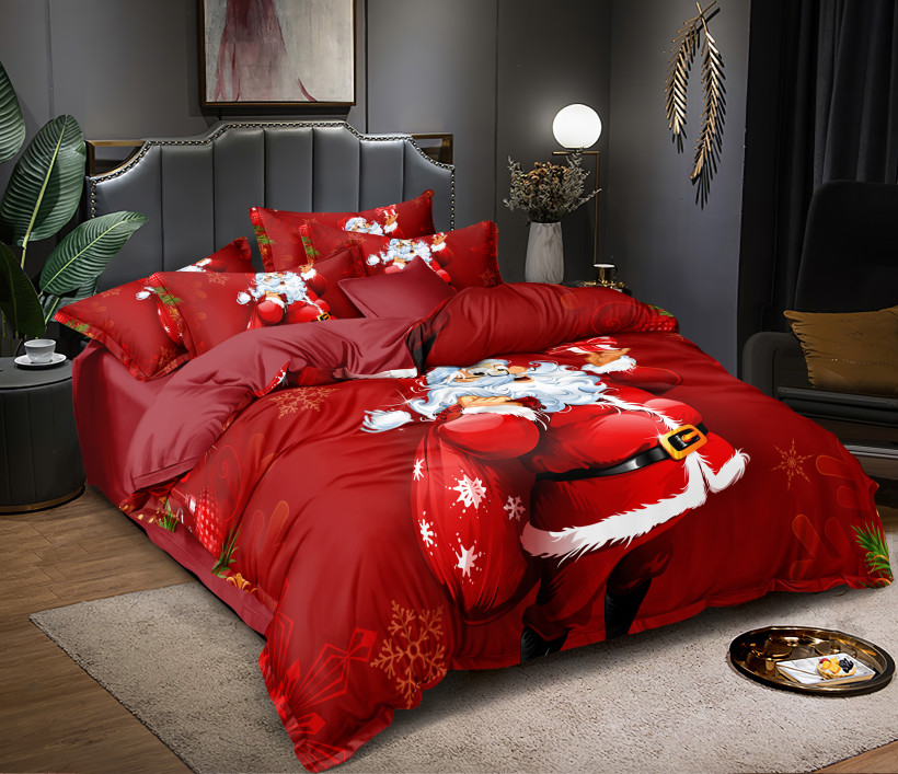 Pościel 160x200cm 3 częściowa Mikołaj 100% mikrofibra SMY-3239