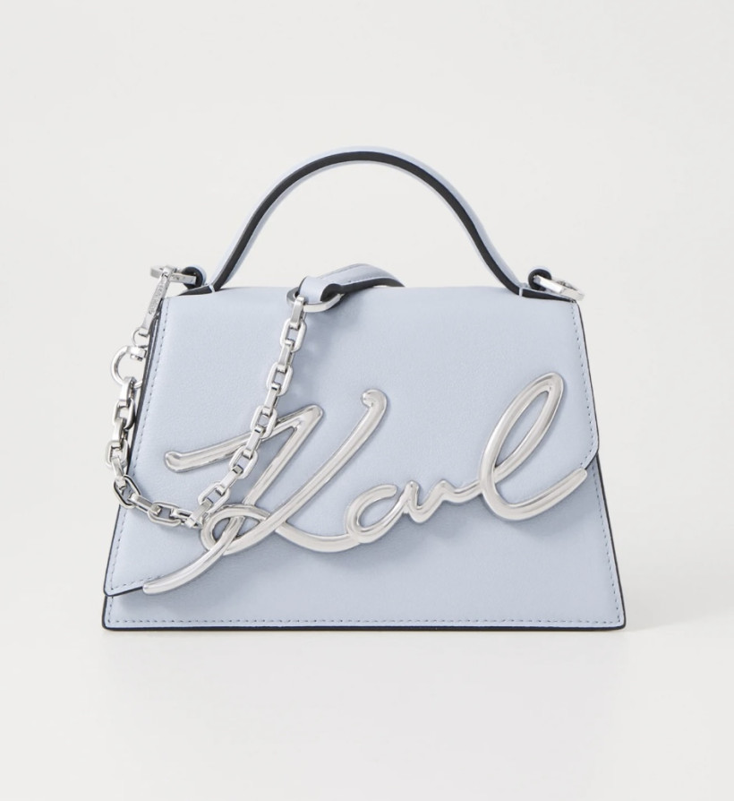 Torebka Karl Lagerfeld Signature 2.0 SM Crossbody niebieska