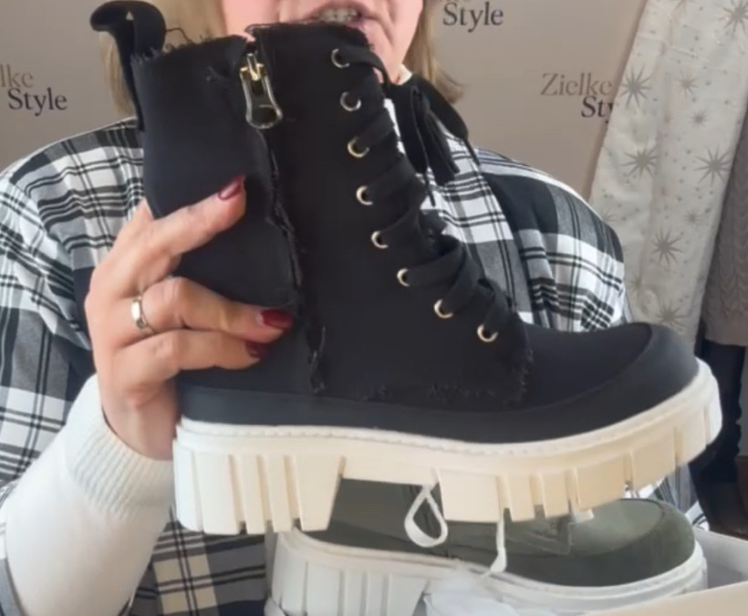 Trapery materiałowe - sweet shoes - rozm. 36 - D7916 - czarne