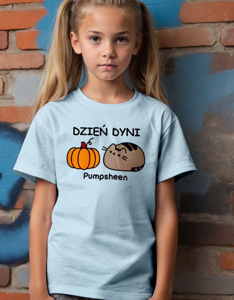 ZA T-shirt BŁĘKIT - Pusheen Dzień Dyni