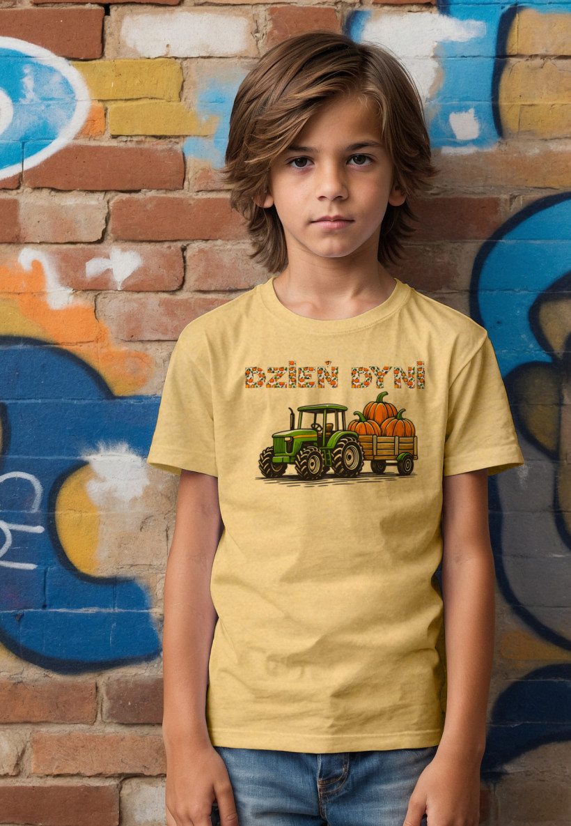 ZA T-shirt BEŻ - Traktor dzień dyni