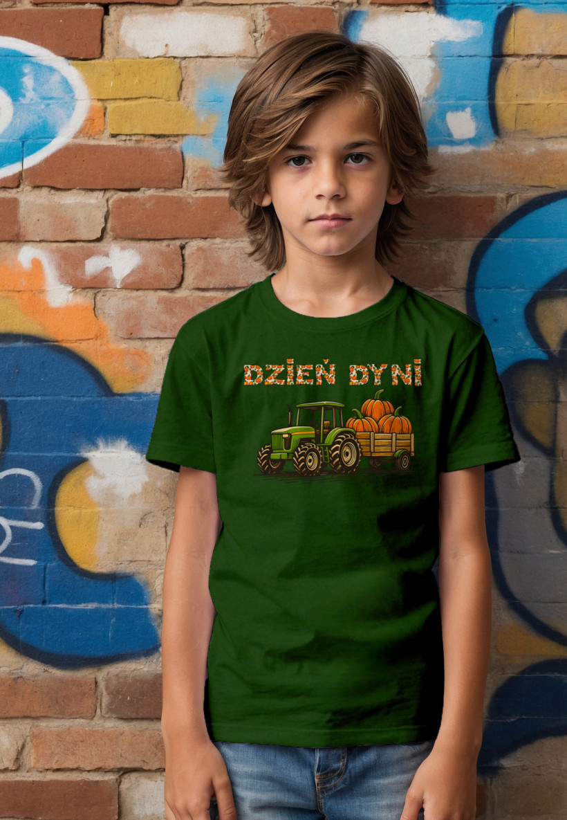 ZA T-shirt BUTELKOWA ZIELEŃ - Traktor dzień dyni
