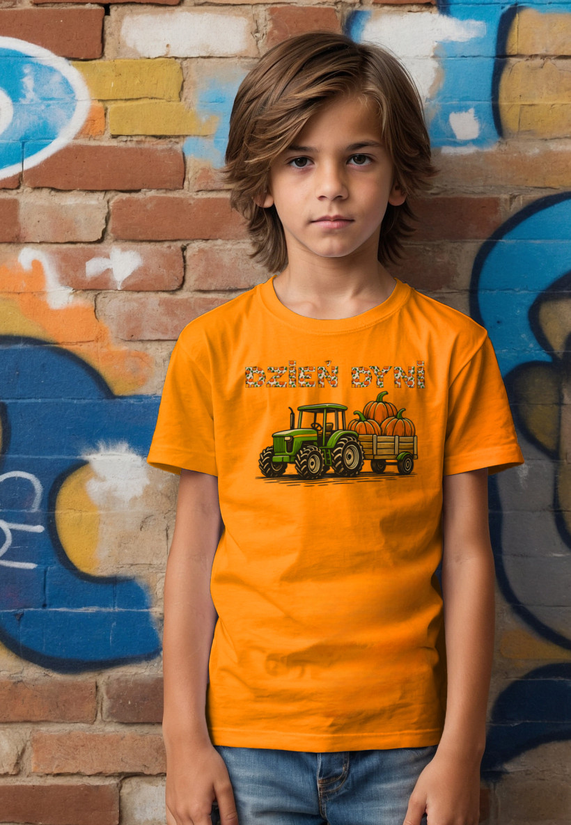 ZA T-shirt POMARAŃCZ - Traktor dzień dyni