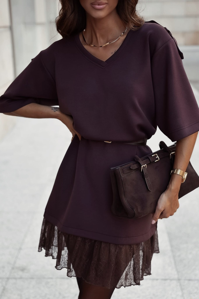 Sukienka dzianinowa z koronką XANA