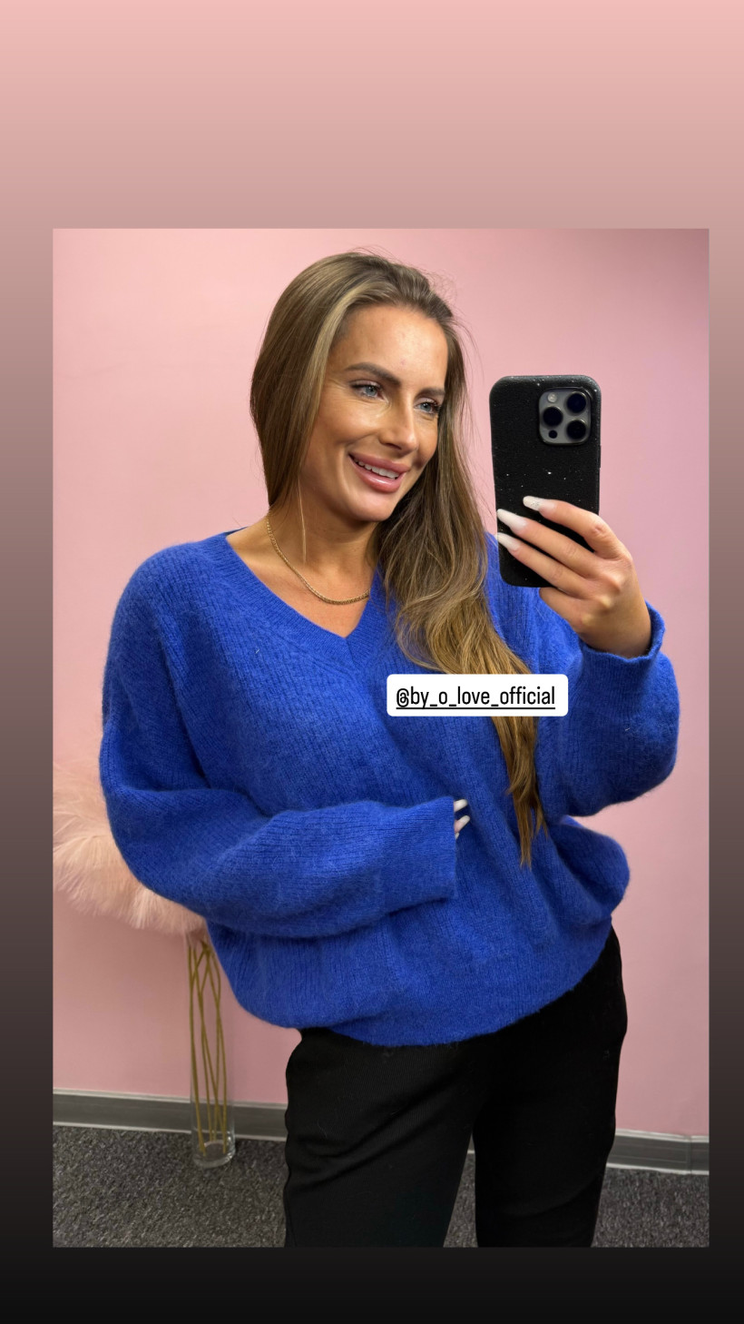 Nowy damski sweter kardigan bluza kobalt unii