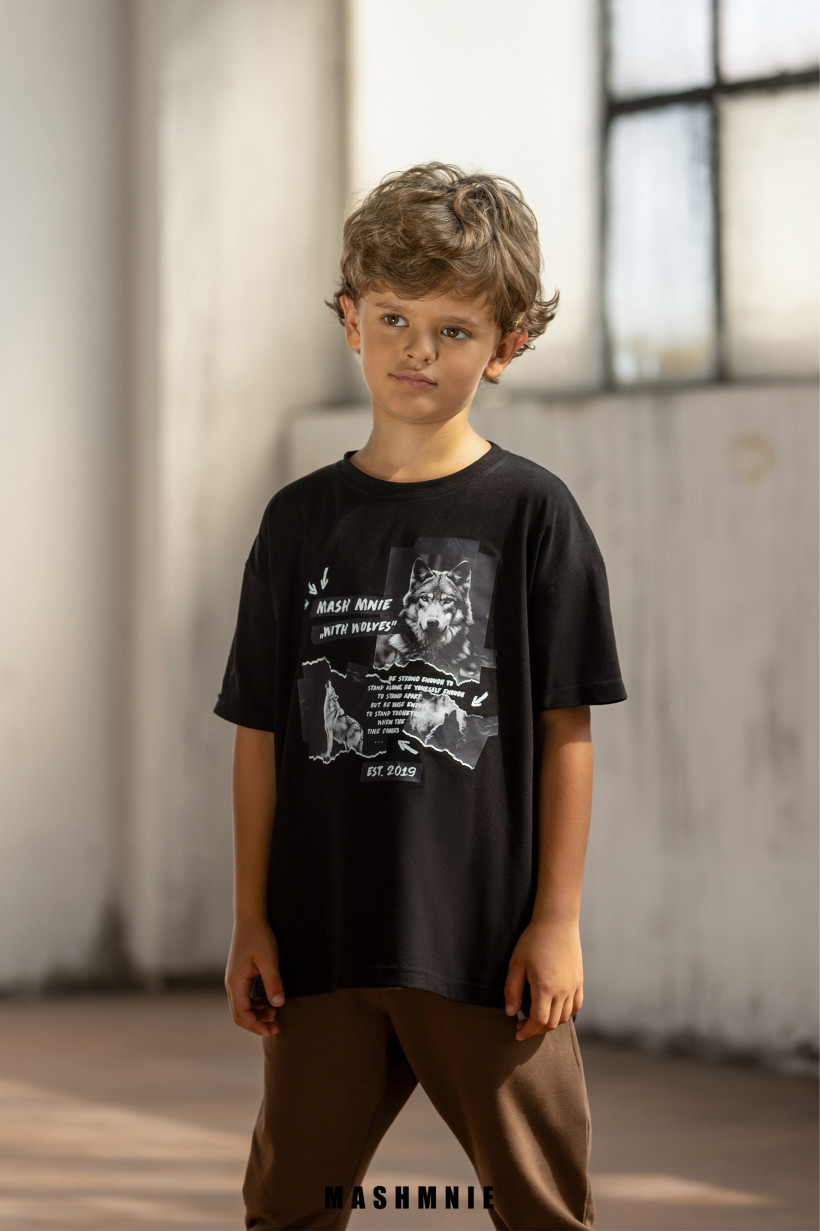 T-SHIRT CZARNY MASH MNIE