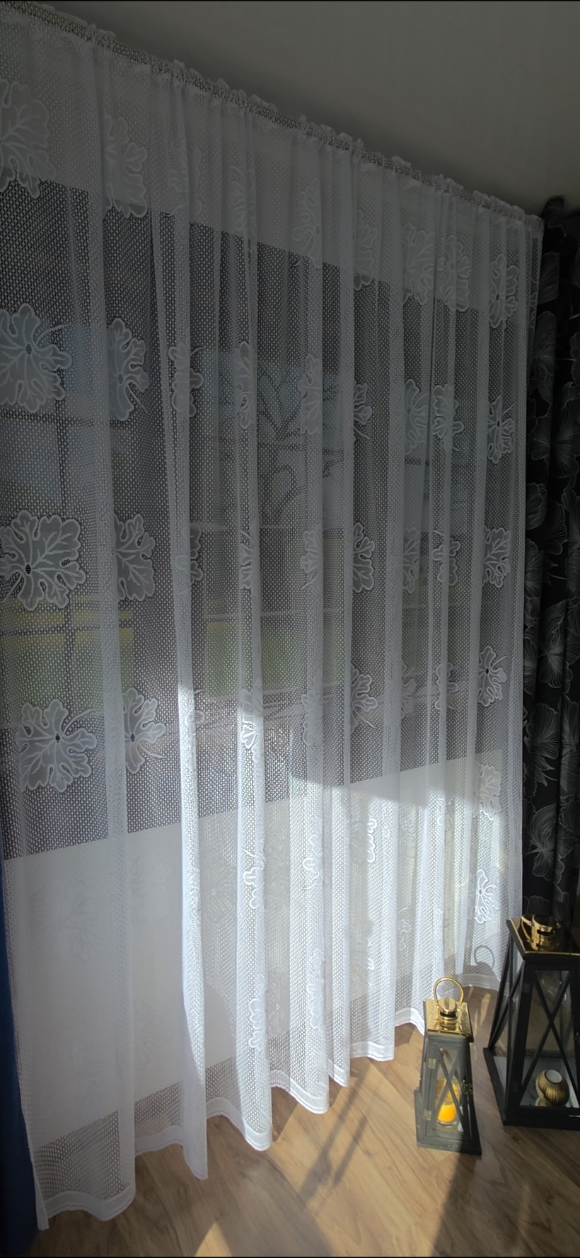 Firanka żakard liscie na siateczka 300x250cm 