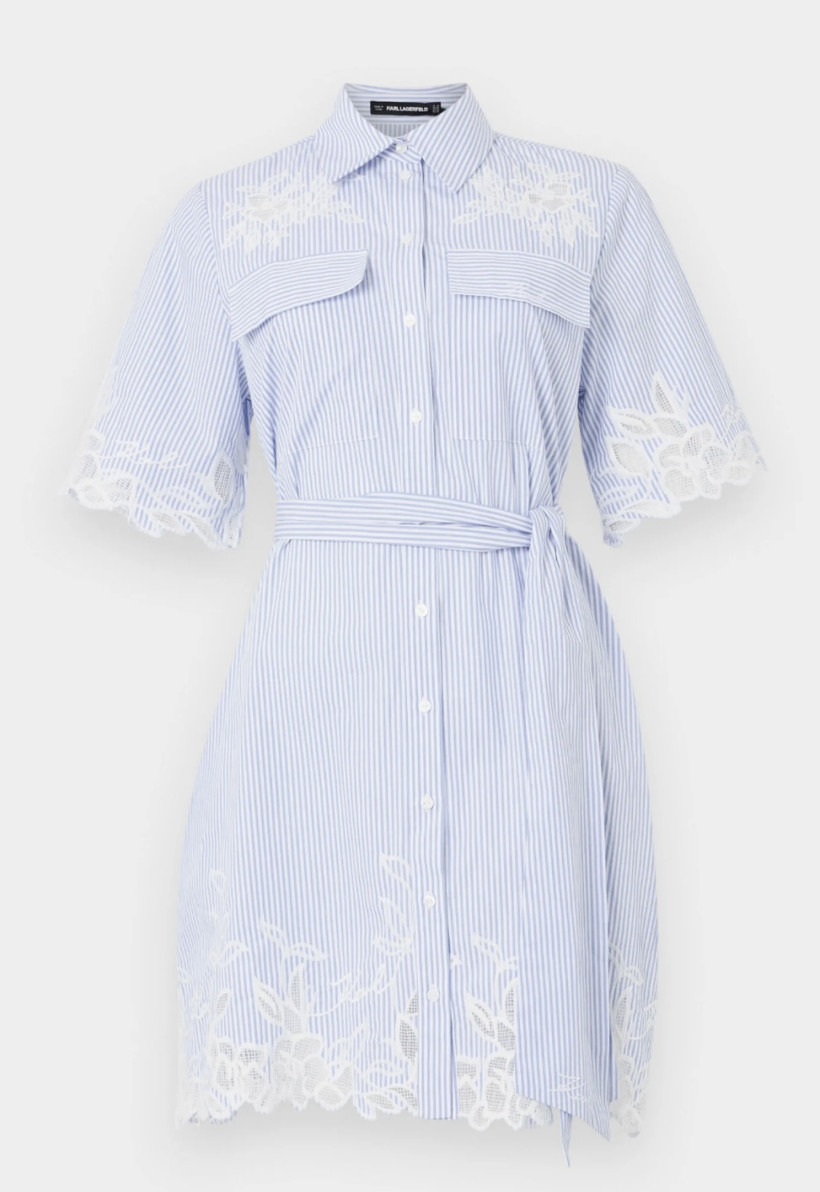 Sukienka Karl Lagerfeld paski niebieska 40it