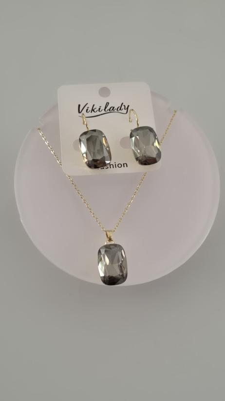 Kolczyki szary kamień