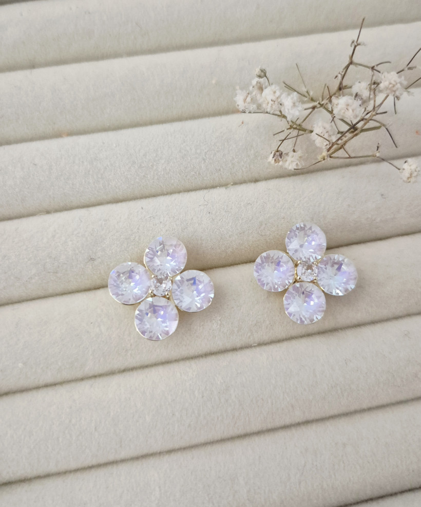 Kolczyki kwiatki opalizujące