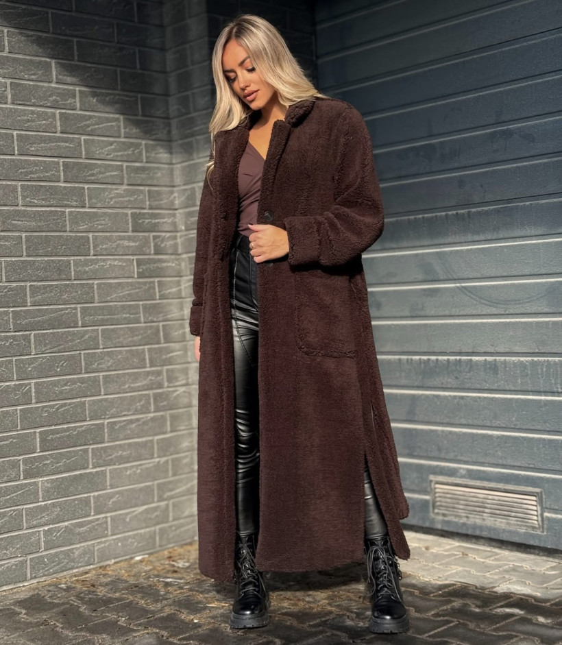 Długi płaszcz - kożuszek premium Marina 