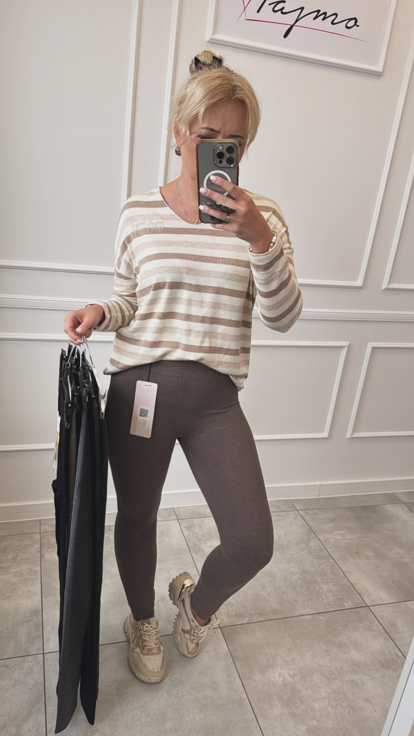 Legginsy bezszwowe prążek 13614