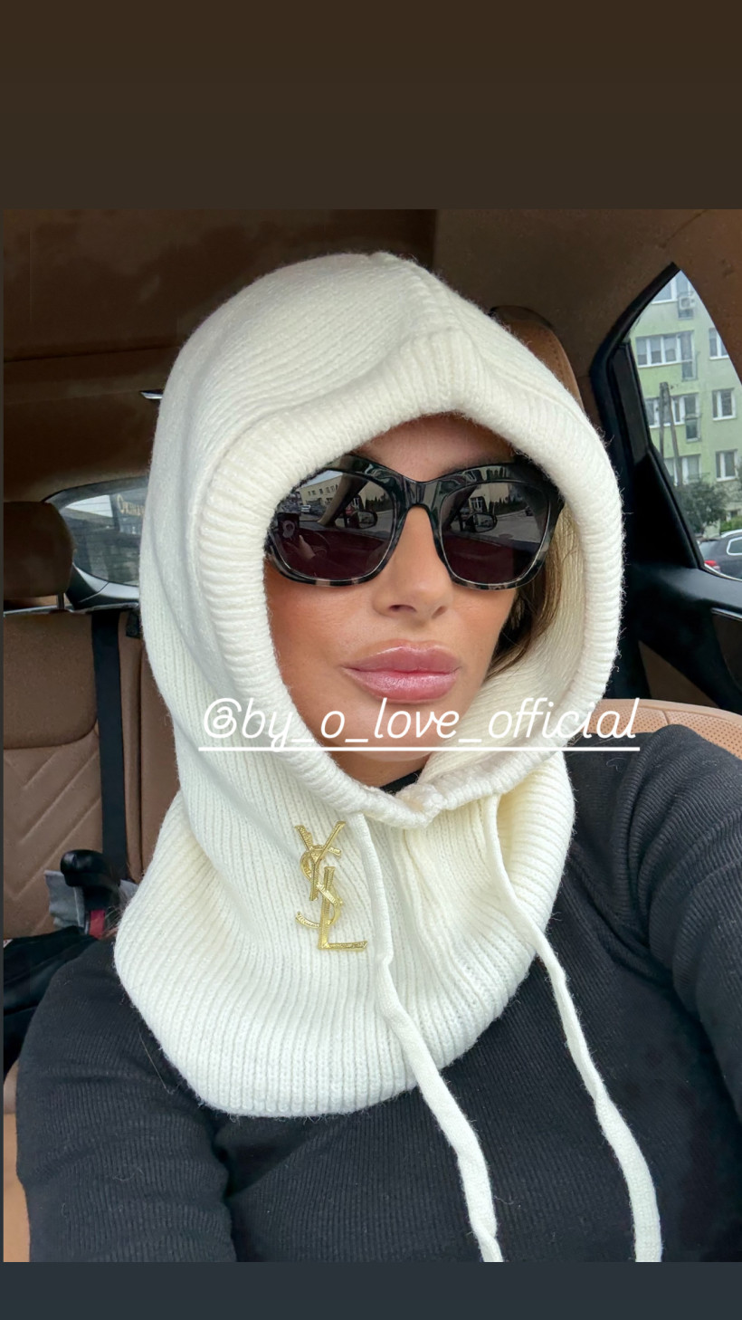 New Balaclava Winter Śmietana Czapka Komin Kominiarka