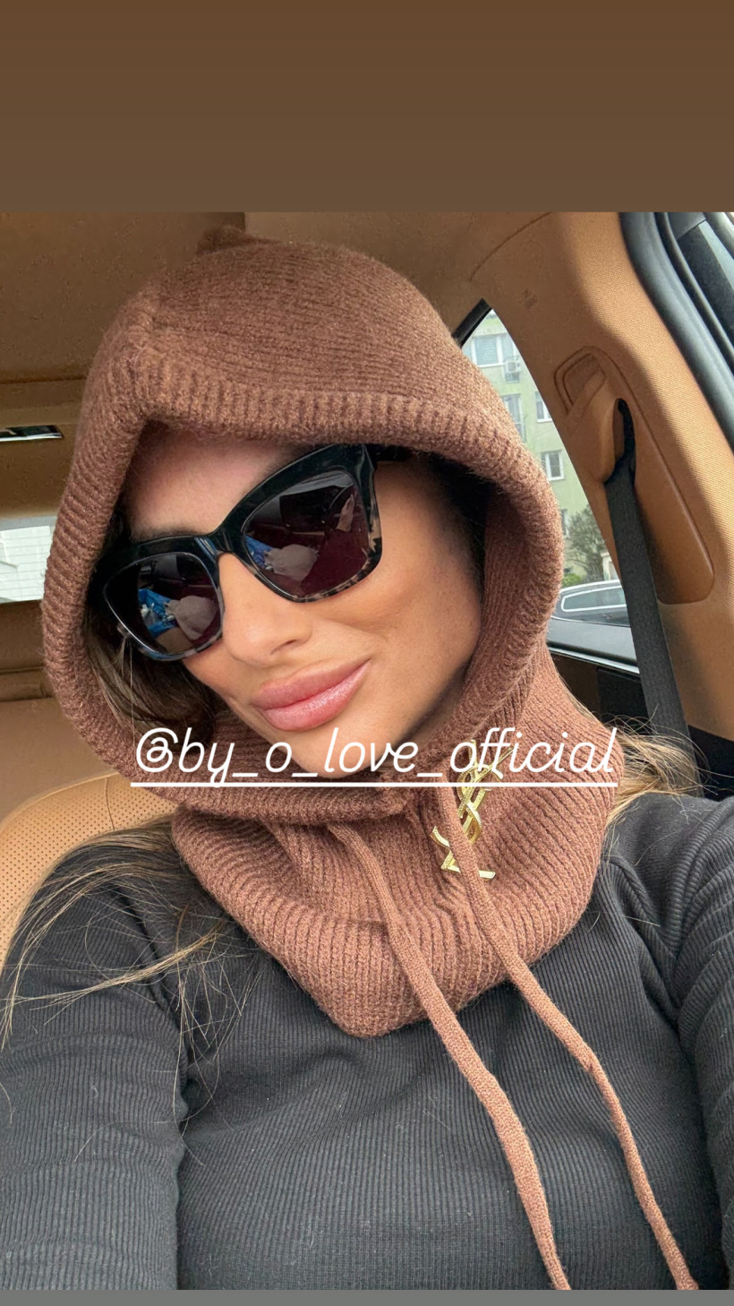 Nowa damska New Balaclava Mia Winter chocomus Czekolada Czapka Komin komuniarka