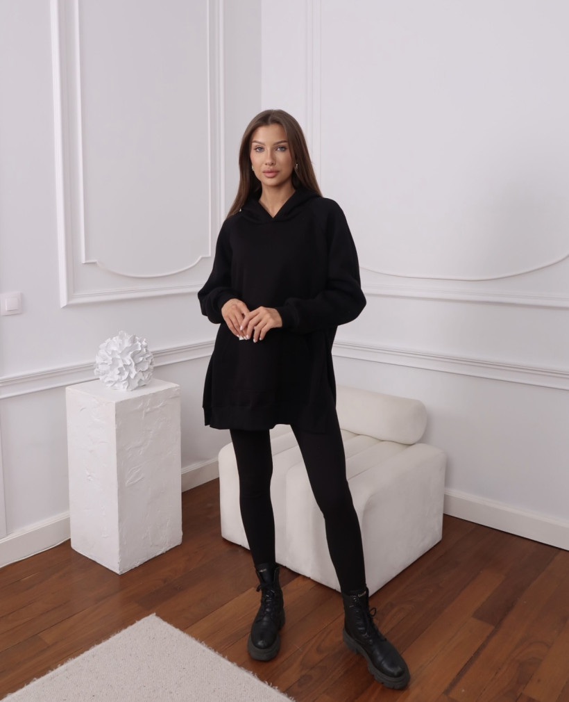 Damski komplet bluza i legginsy- czarny