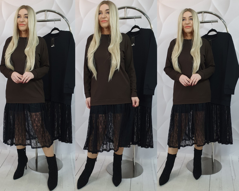 BLUZA Z  KORONKĄ  LEA 8303 RB21 