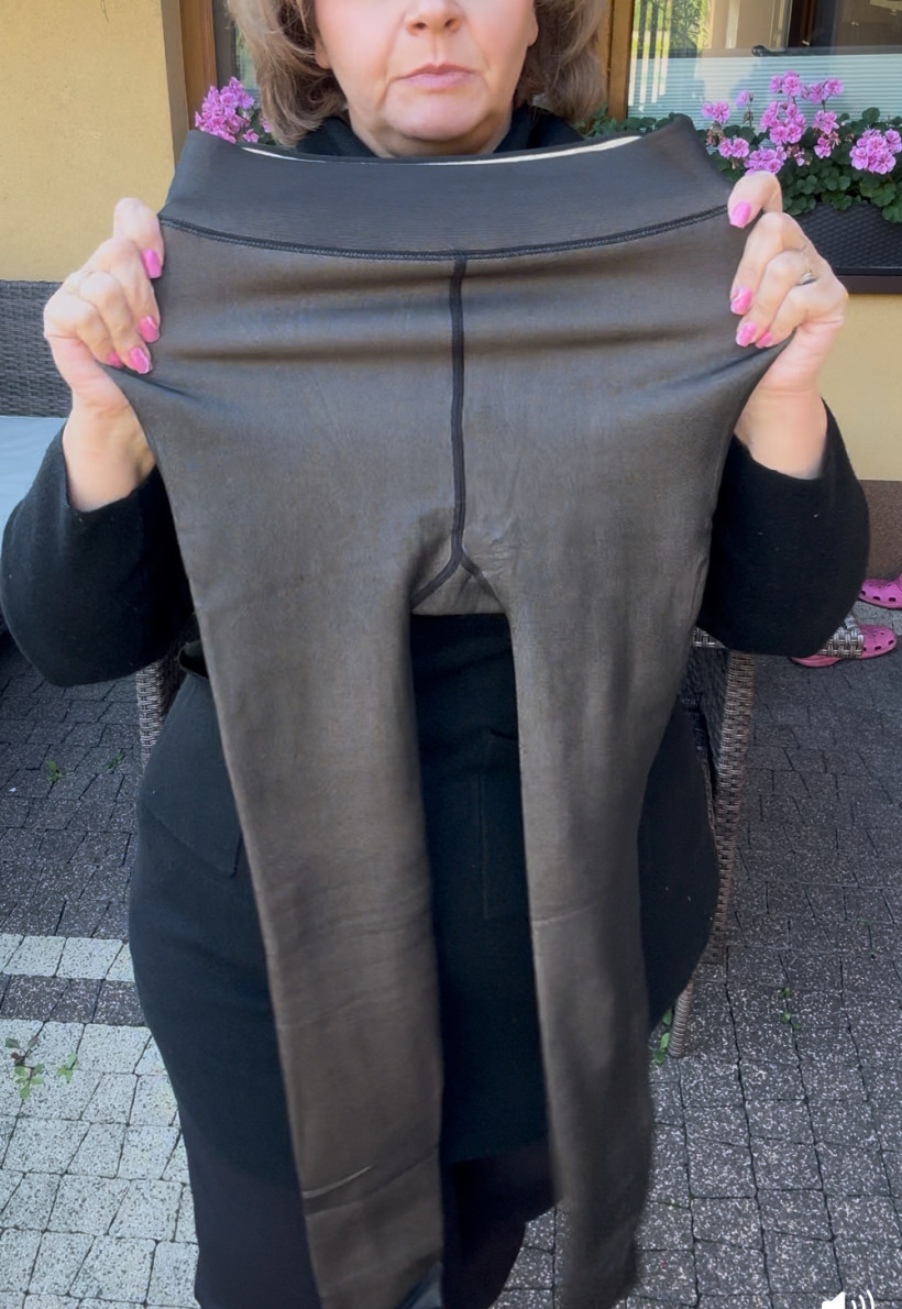 Rajstopy ocieplane - warm cosas - rozm. 6xl-9xl - 1812 - czarny z beżem - grubsze