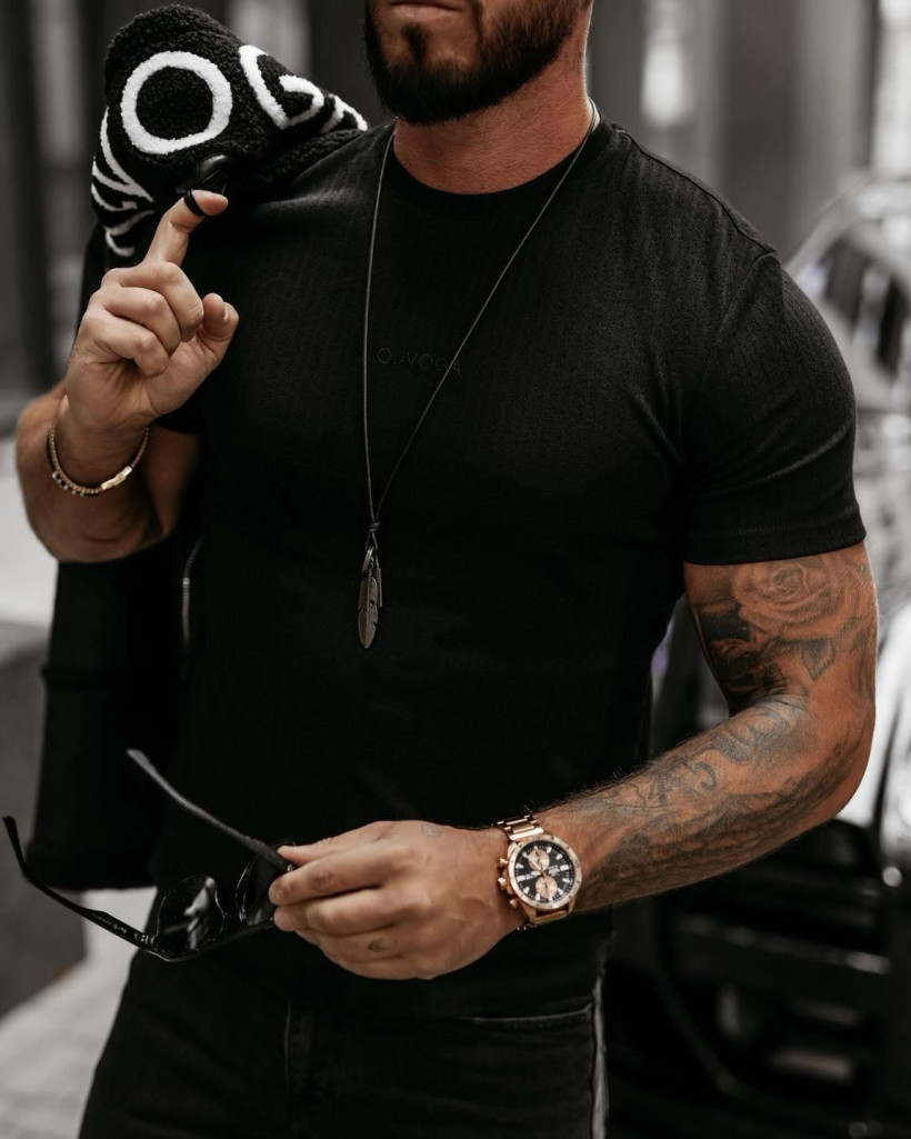 t-shirt męski BOVY czarny