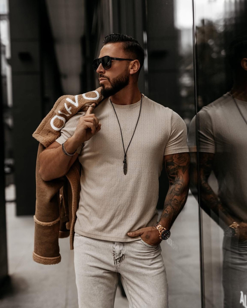 t-shirt męski BOVY beż