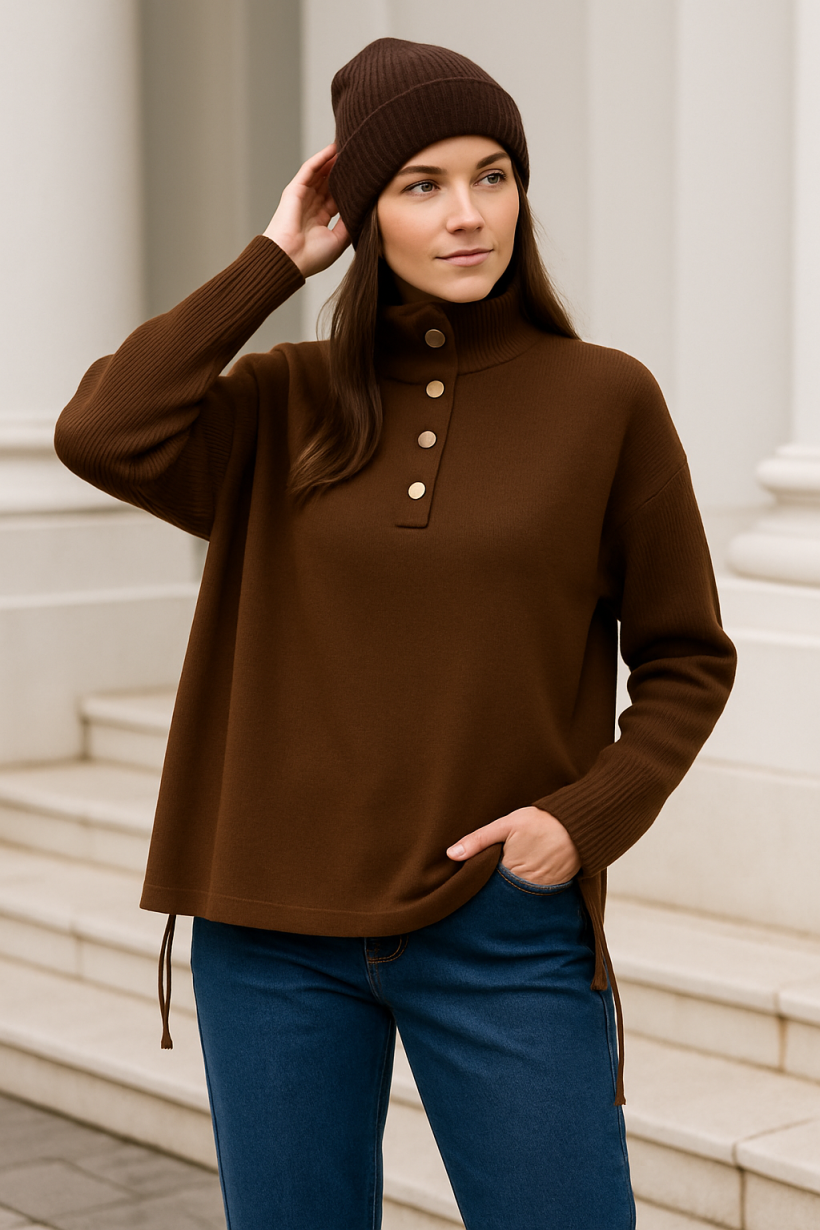 Sweter golf czekolada 1579