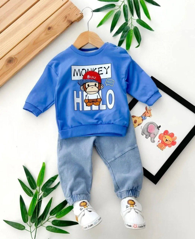 Komplet MONKEY niebieski