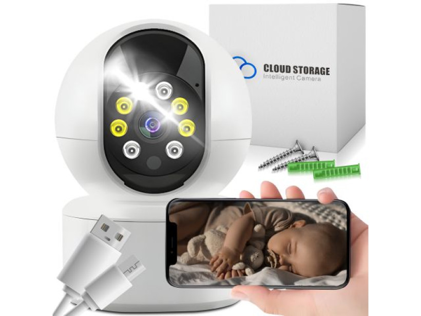 NIANIA ELEKTRONICZNA KAMERA DOMOWA WIFI IP OBROTOWA 360° TRYB NOCNY FULL HD