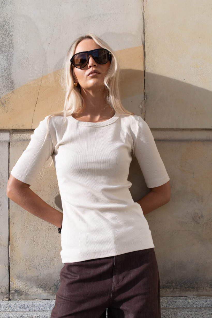 Bluzka prążek krótszy rękaw Lemonada 