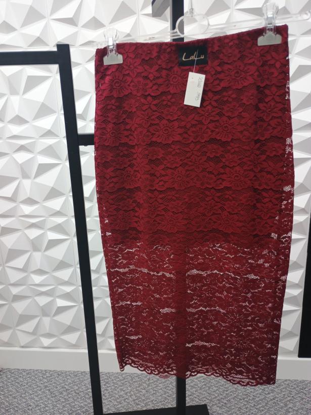 Spódniczka Lalu koronka uni bordo