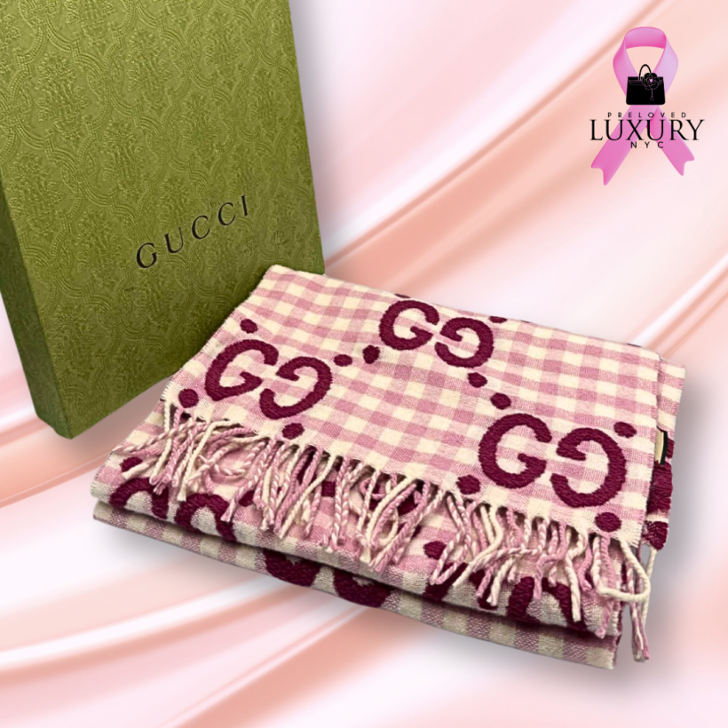 GUCCI Gucci GG pattern scarf/pink