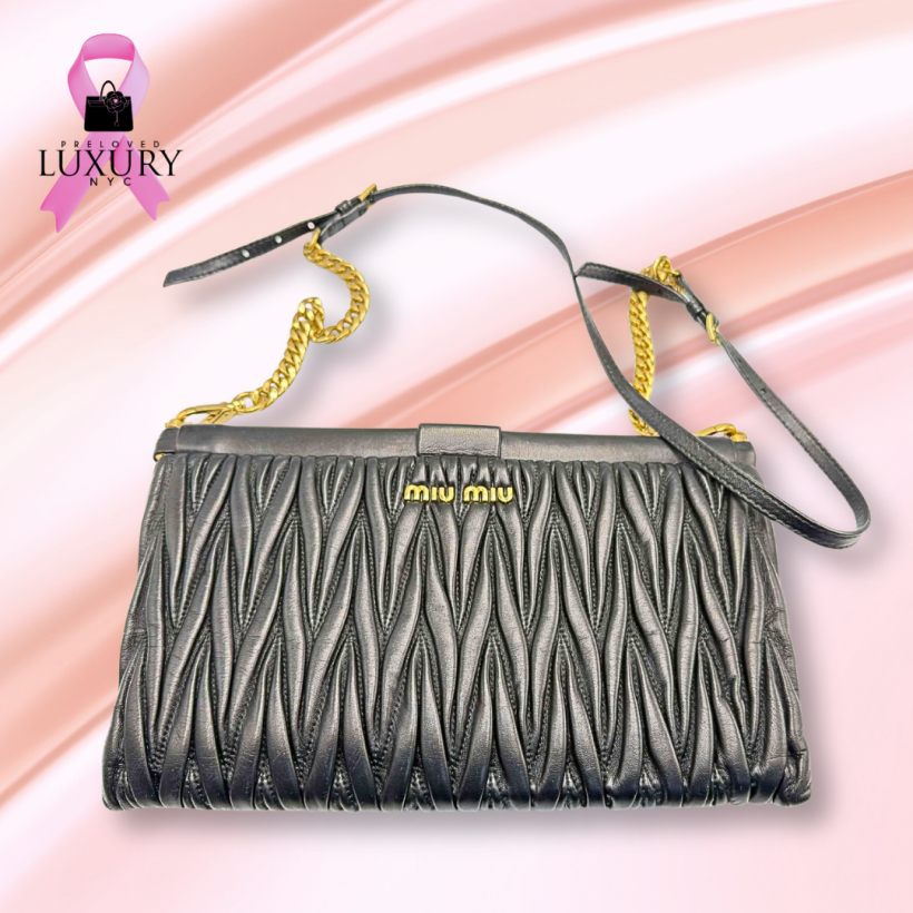 MIUMIU Matelasse Chain Shoulder Bag in Black