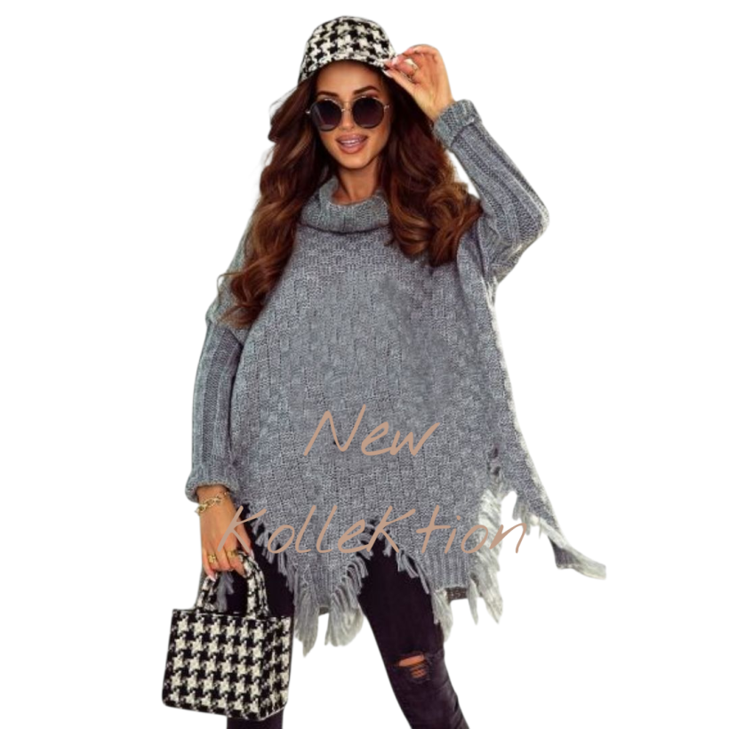 Long strick pulower grau