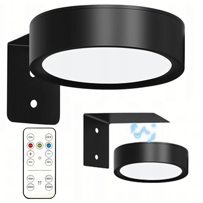 Lampa LED magnetyczna bezprzewodowa kinkiet ścienny z pilotem