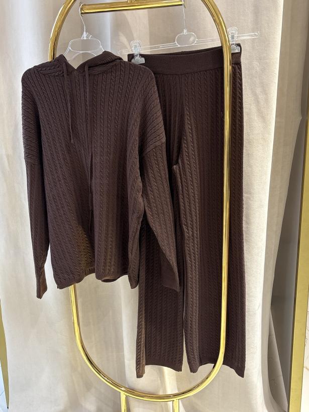 BISOUS KOMPLET DZIANINA CZEKOLADA