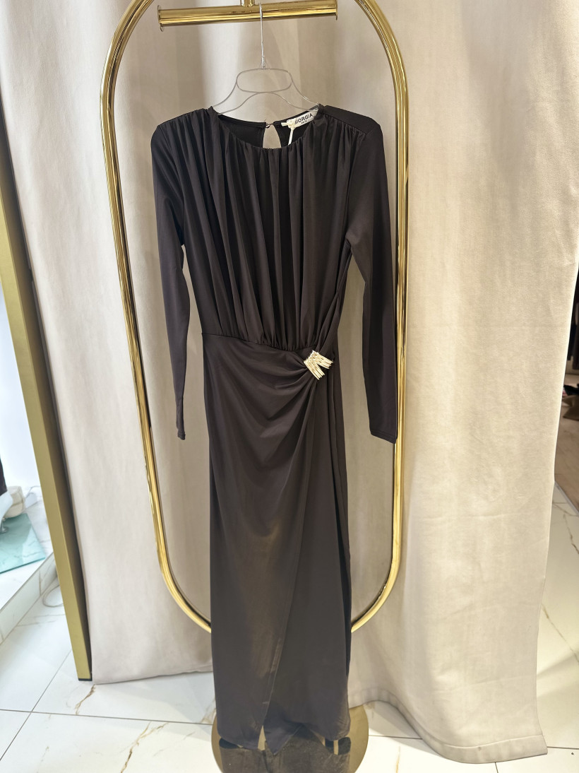 GIORGIA SUKIENKA CZEKOLADA MARSZCZENIE MAXI ZŁOTY DODATEK