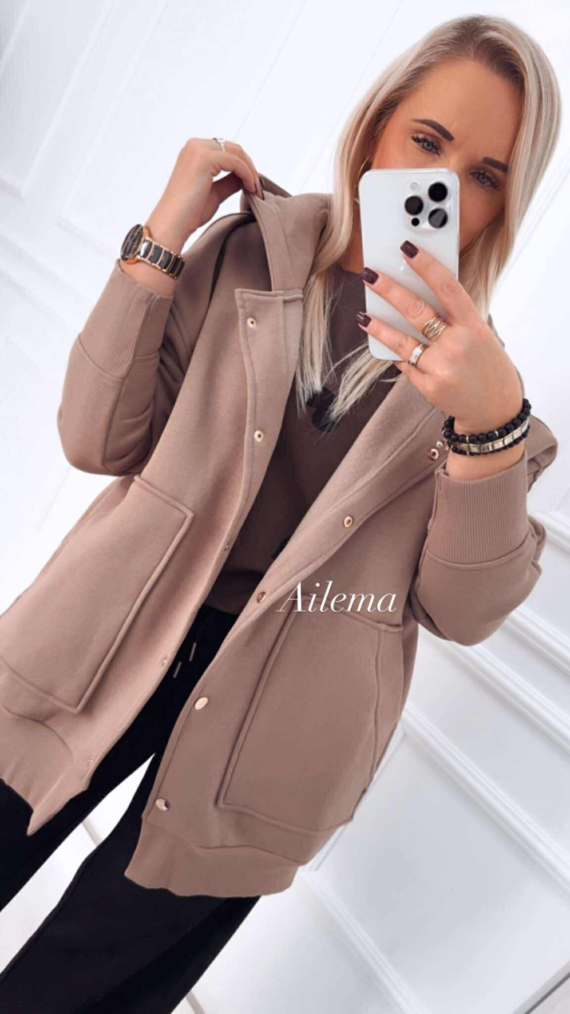 Bluza Megi M5620 na guziki z kapturem