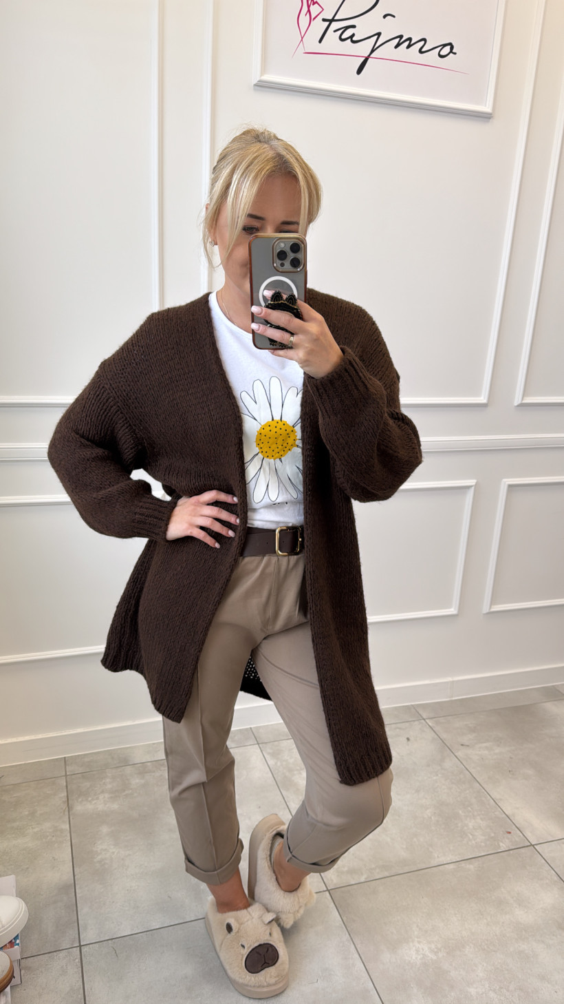 Sweter narzutka czekolada 13666