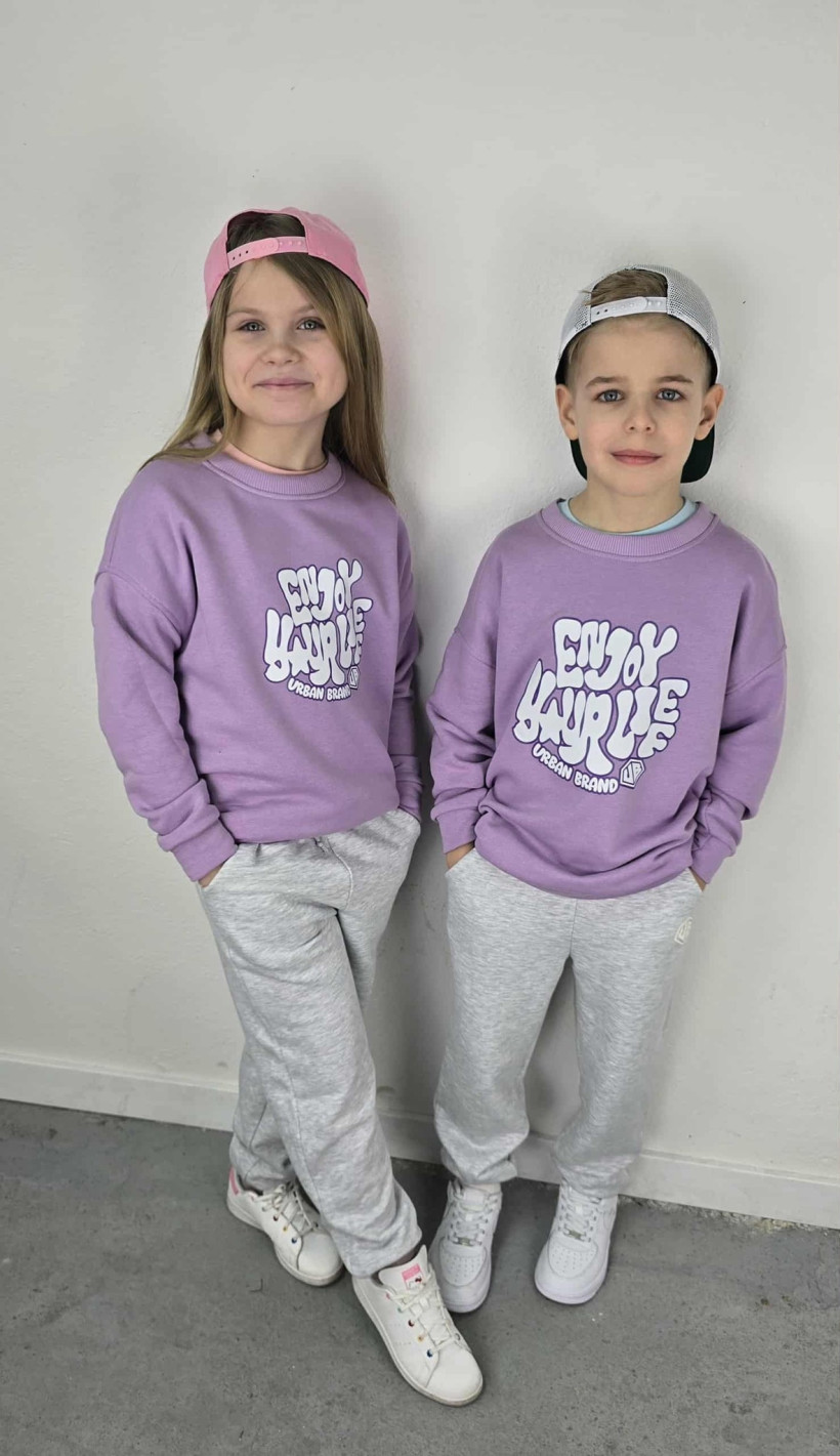 Bluza dziecięca Urban Brand fioletowa | Wygodna, luźny krój
