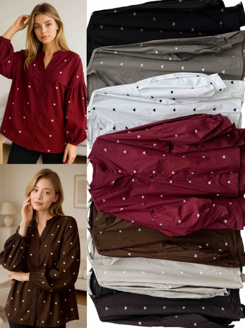 Koszula w serduszka Plus Size