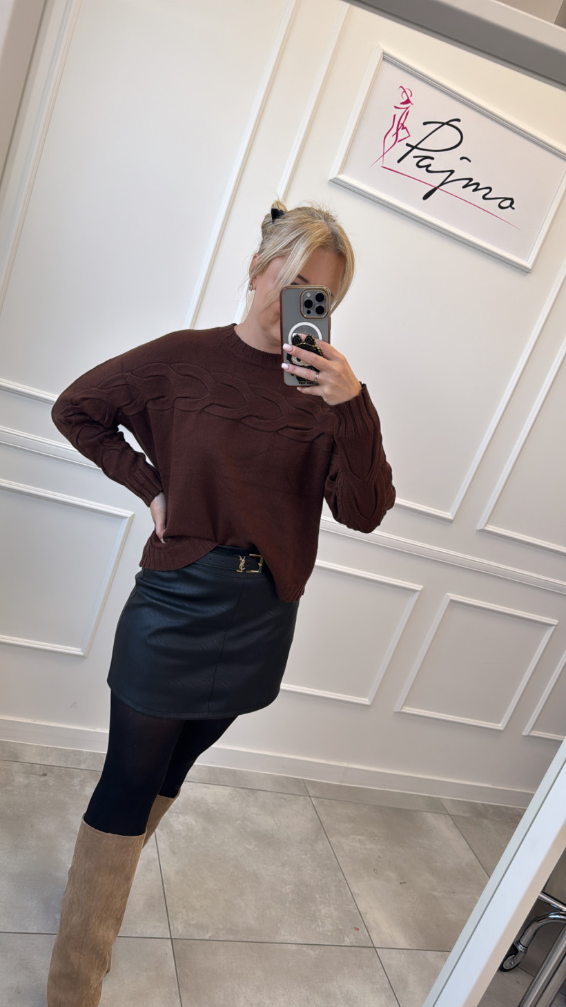 Sweter warkocz 13675