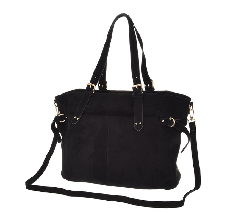 TOREBKA SHOPPER CZARNA DUŻA A4 EKO ZAMSZ  MM25630