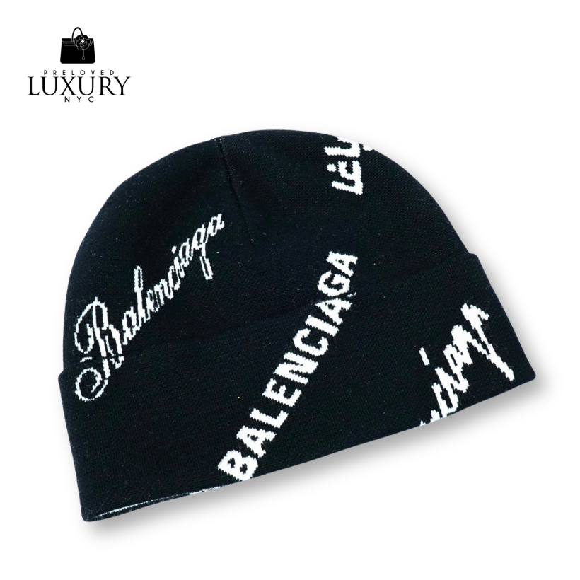 BALENCIAGA Knit Wool Cap Black Unisex One Size