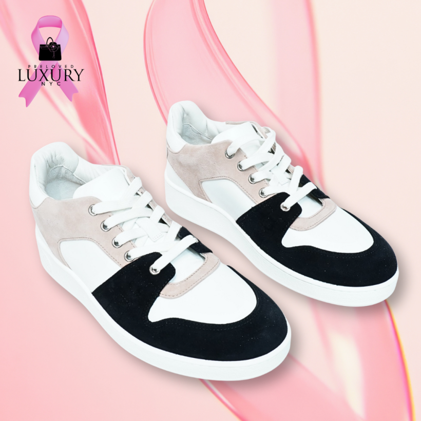 HERMES White Suede Sneakers S39