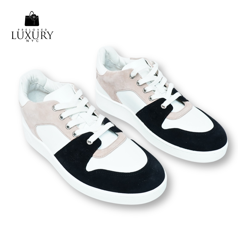 HERMES White Suede Sneakers S39