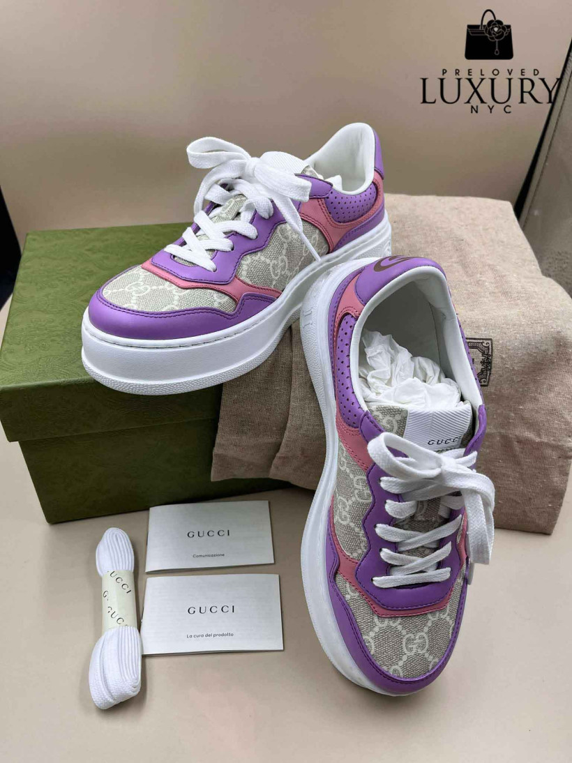 GUCCI Gucci Leather Sneakers 670408 Multicolor Size 36 1/2/Women's