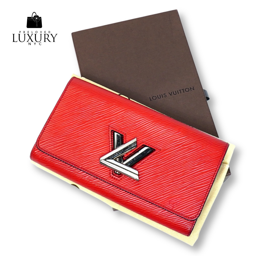 LOUIS VUITTON Epi Twist Long Red Wallet