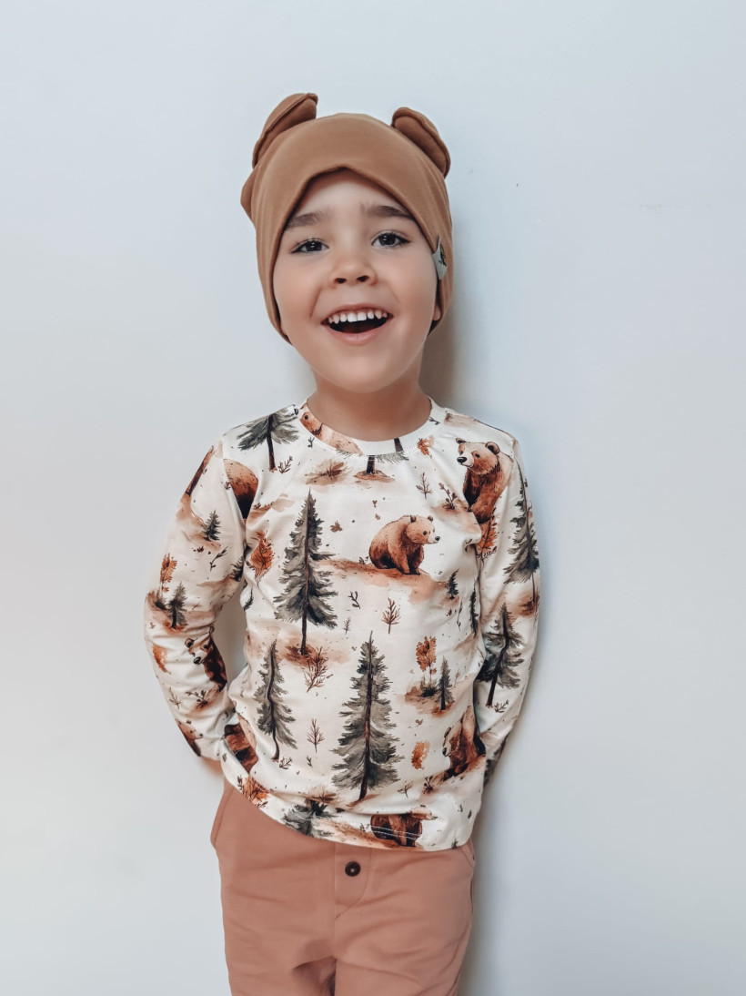 Bluzka dziecięca Byobaby Las z misiami | Wygodna, bawełniana