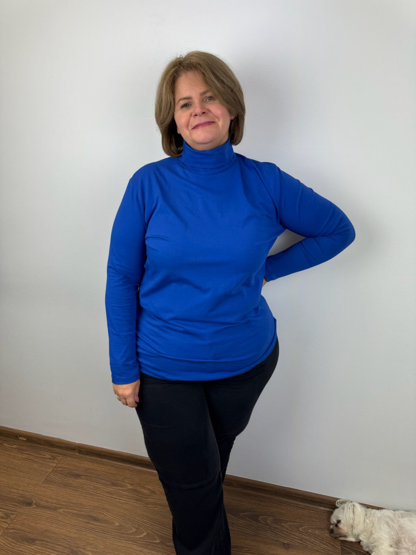 Golf bawełniany jednokolorowy - womary - 3xl - 6154 - chaber