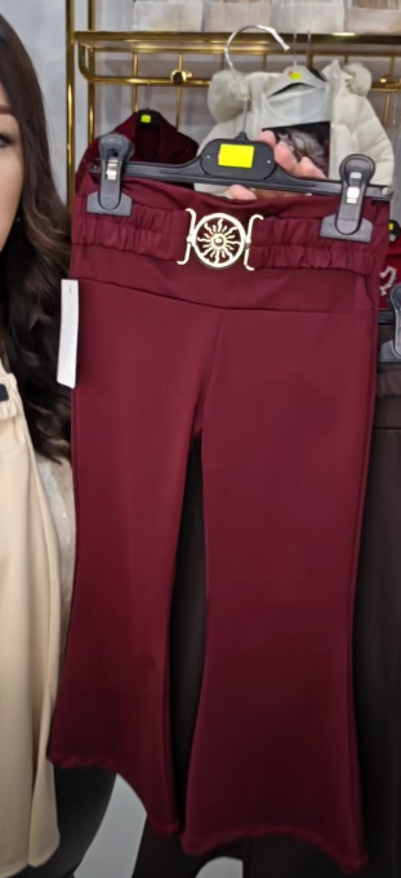 W Dzwony z paskiem SŁOŃCE 25248-BORDO