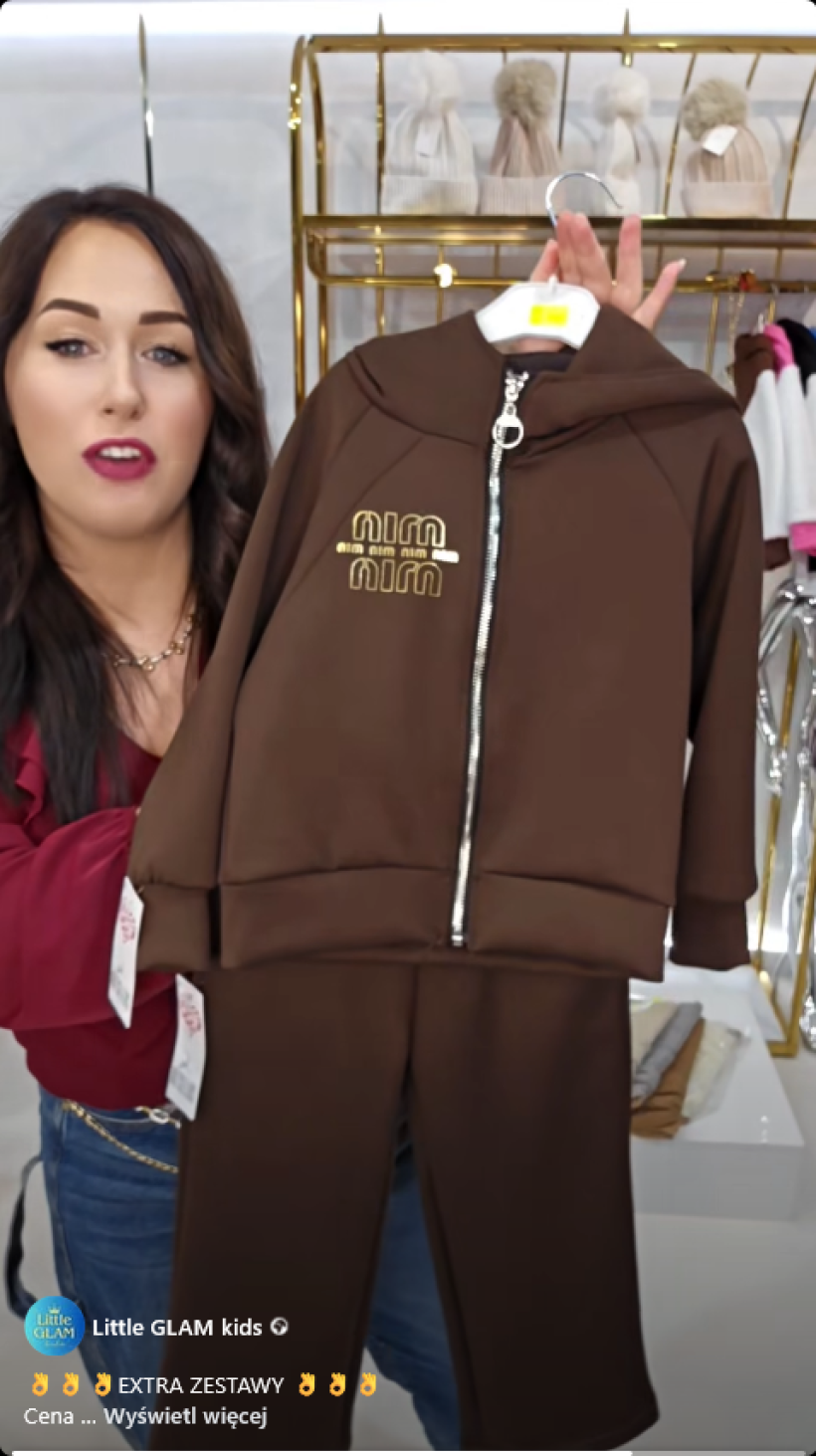 W Komplet  bluza  szwedy MIN MIN R0404-5-CZEKOLADA